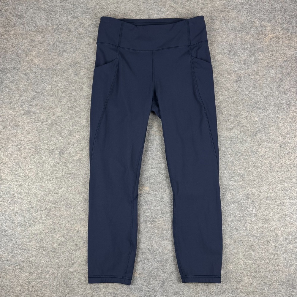 Lululemon Time To Sweat Crop 23" Full On Luxtreme W6AWSS True Navy Womens 8
